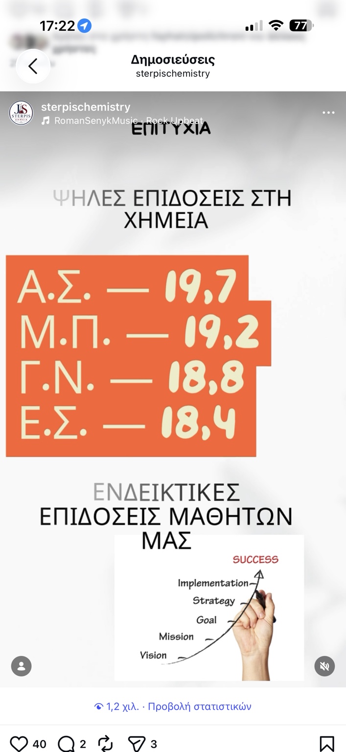 Υψηλές επιδόσεις στη Χημεία 2026
